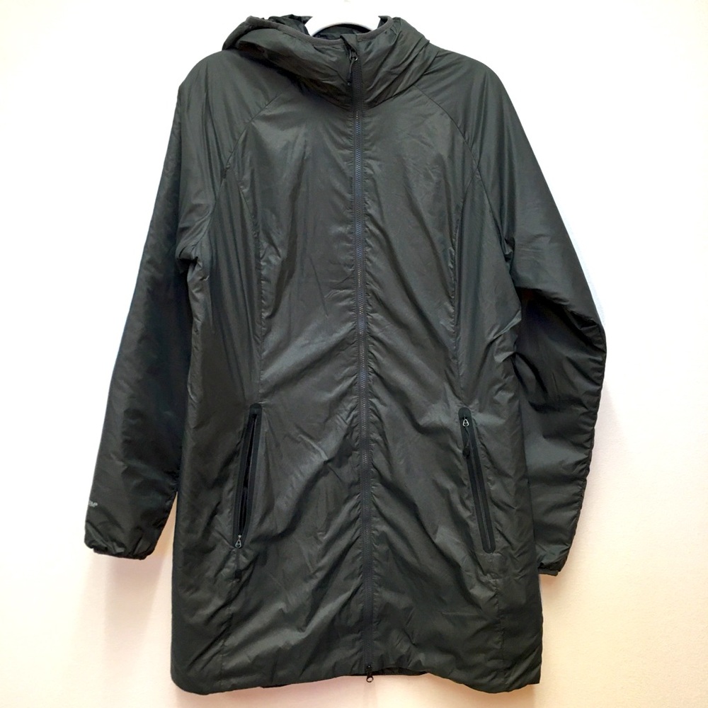 Eddie Bauer Thindown Lightweight Down Puffer Coat Large Gray Outdoors Fall
